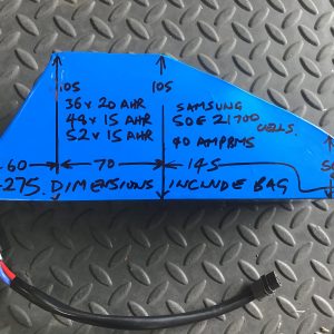 52 Volt 15AHR Custom Battery & Bag